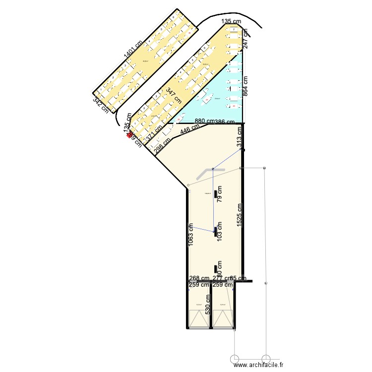 Waikiki. Plan de 7 pièces et 311 m2