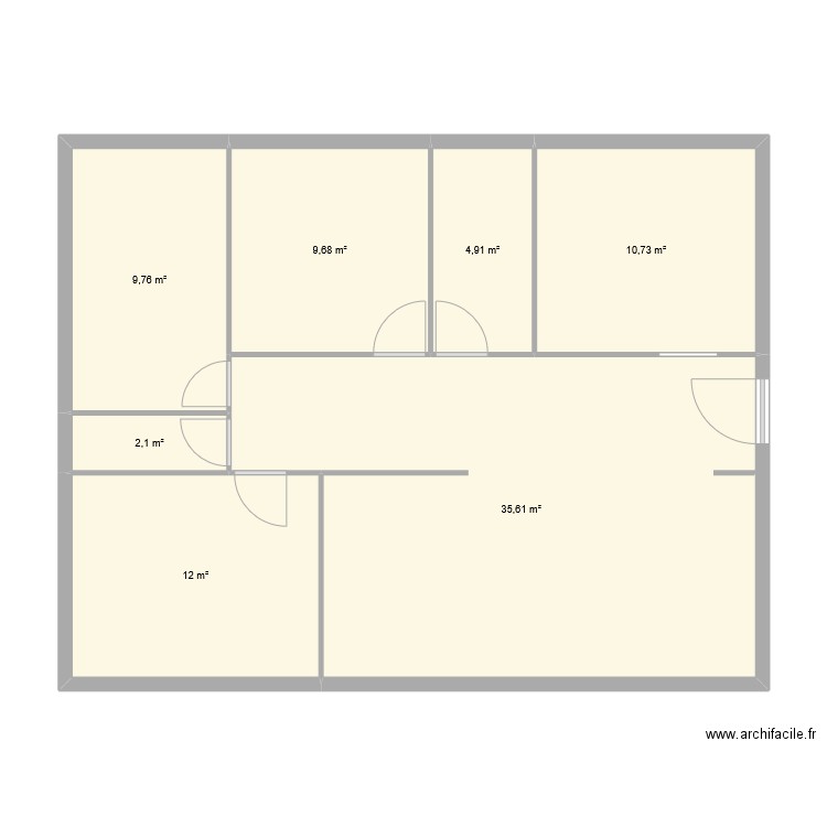 plan. Plan de 7 pièces et 85 m2