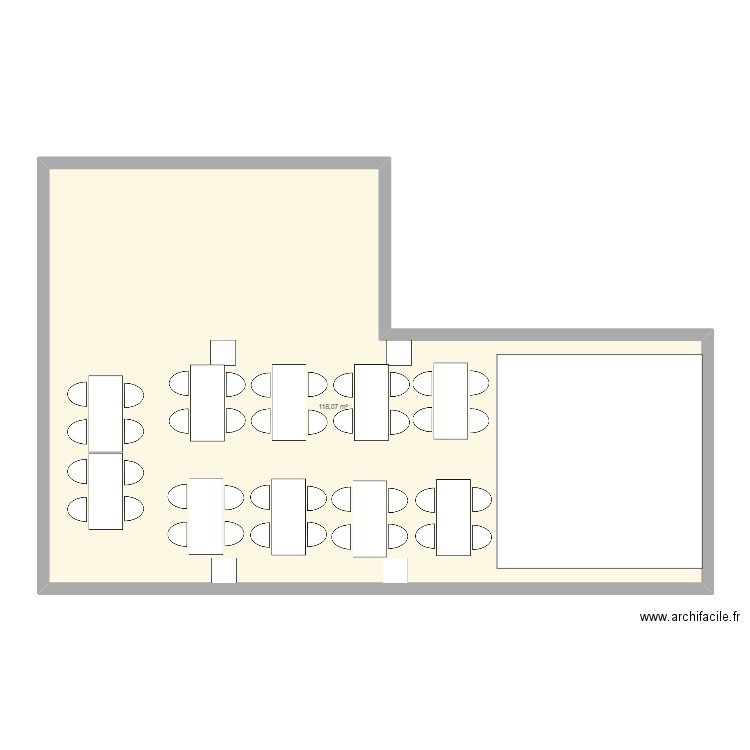 plan mariage. Plan de 1 pièce et 118 m2