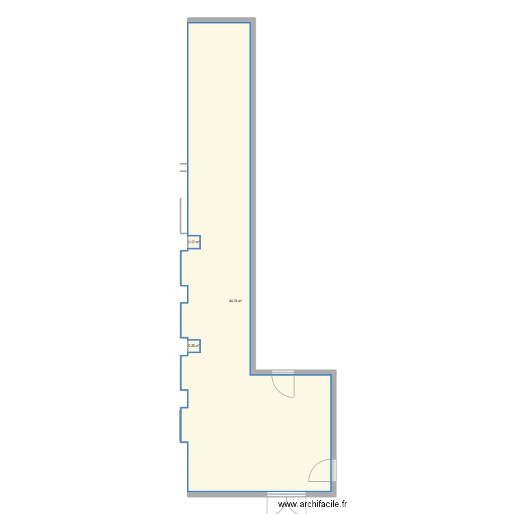 couloir croquis. Plan de 3 pièces et 98 m2