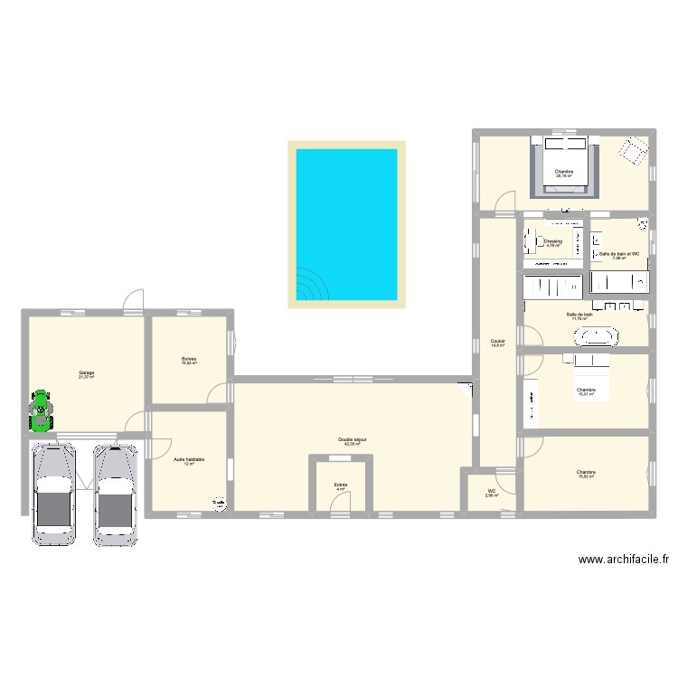 Maison. Plan de 13 pièces et 182 m2