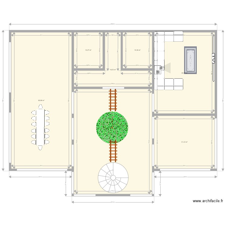 CHALET. Plan de 7 pièces et 280 m2