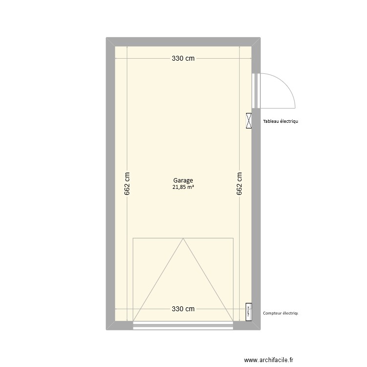 Chaumont - EDL garage. Plan de 1 pièce et 22 m2