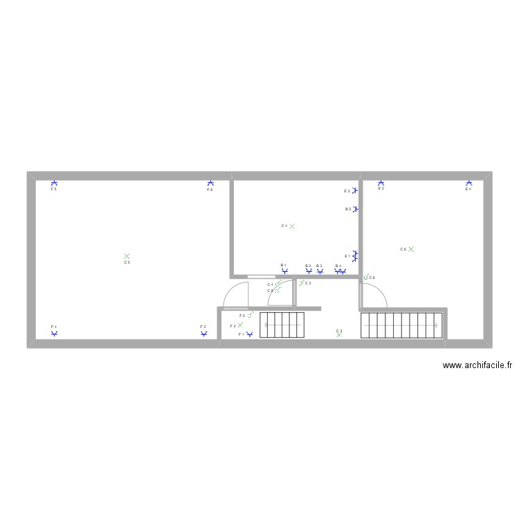 GERARD OUPEYE ETAGE 1. Plan de 4 pièces et 72 m2