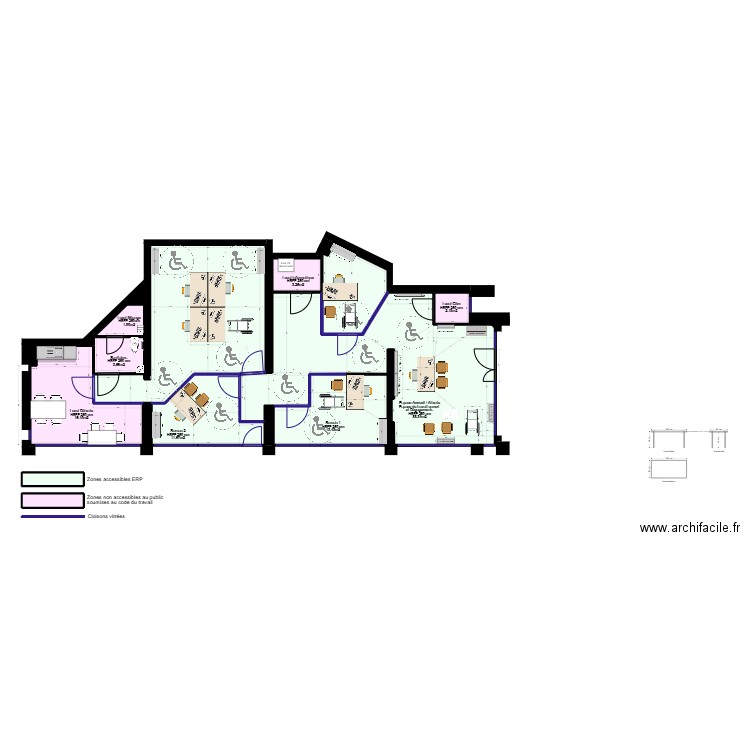 HM Montpellier - projet mobilier. Plan de 15 pièces et 152 m2