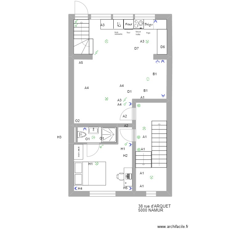 Arquet 1er. Plan de 6 pièces et 53 m2