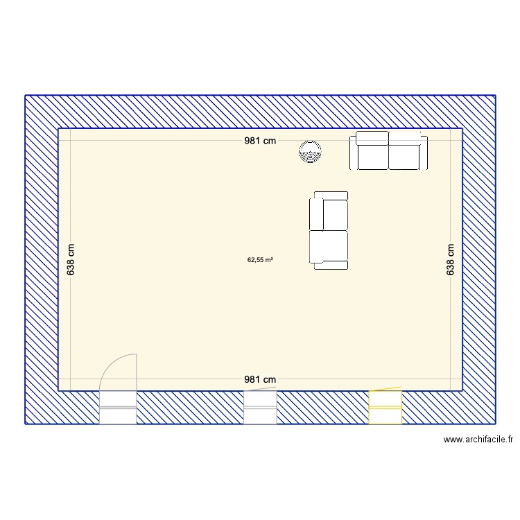 Maison1-Pré Lafont. Plan de 1 pièce et 63 m2