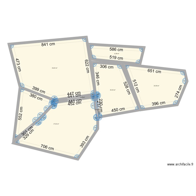 plan stage. Plan de 6 pièces et 157 m2