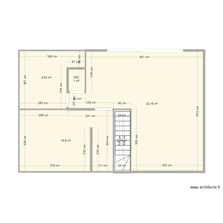 Andréa. Plan de 5 pièces et 60 m2