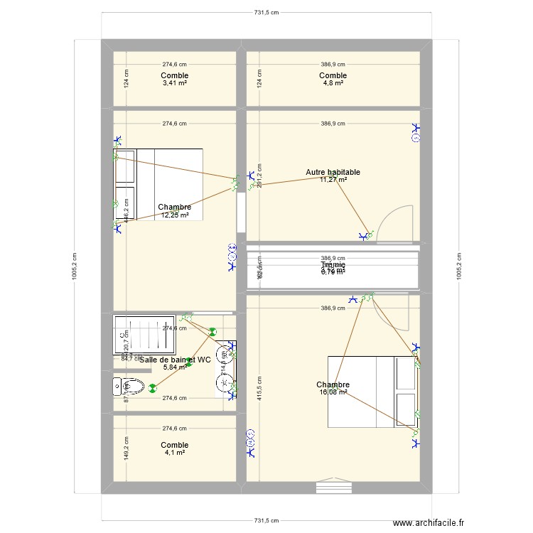 Plan Dordogne VElec. Plan de 19 pièces et 190 m2