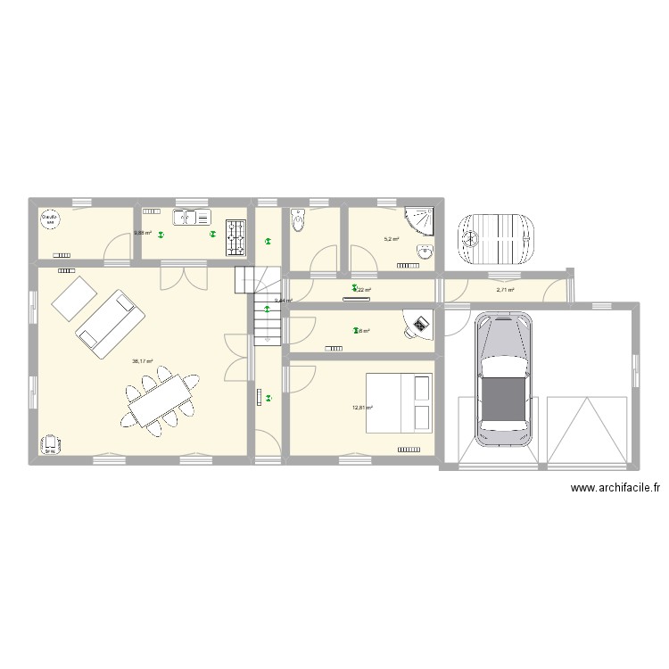 sebastien. Plan de 8 pièces et 85 m2