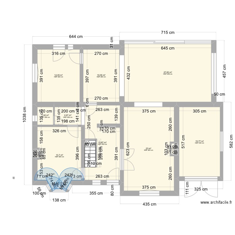 Georgette 11. Plan de 31 pièces et 275 m2