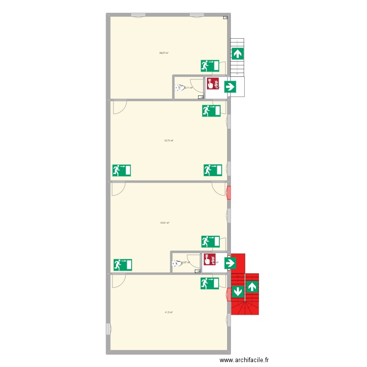 Timon david - AT5 salle ping pong. Plan de 8 pièces et 179 m2