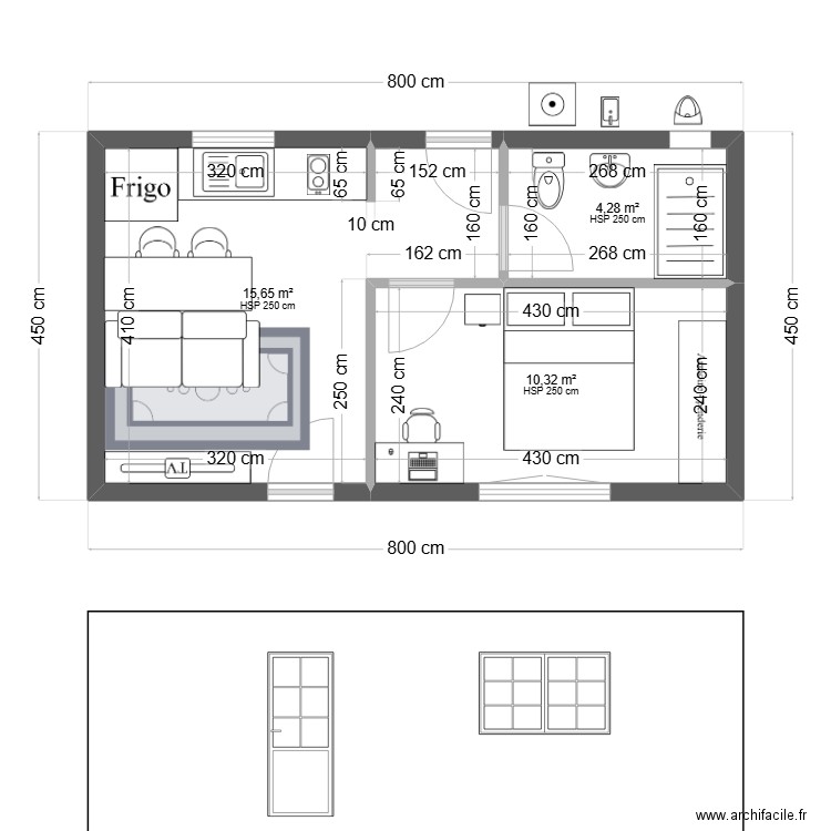 qerdfg sddghgf. Plan de 3 pièces et 30 m2