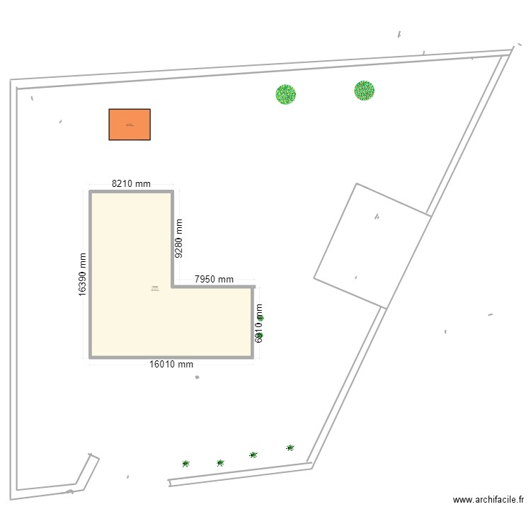 abri. Plan de 2 pièces et 186 m2