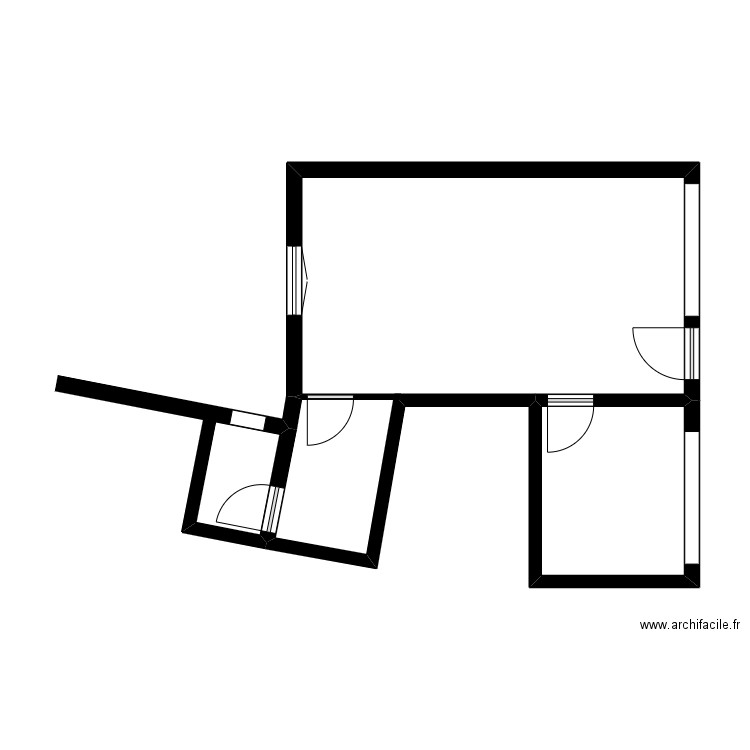 SORBIER BUREAUX. Plan de 2 pièces et 37 m2