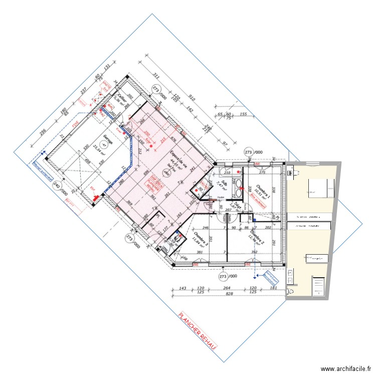 Maison. Plan de 2 pièces et 31 m2