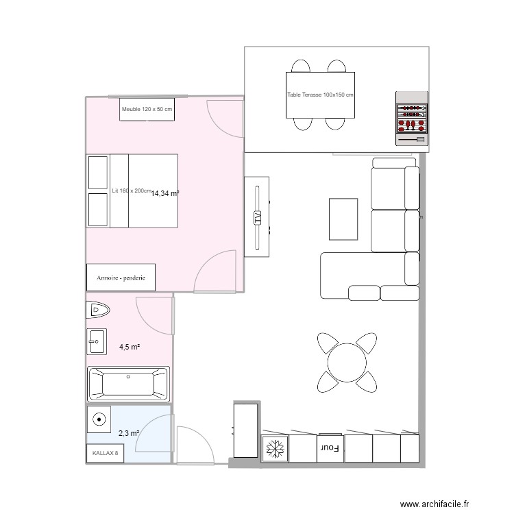 Futur MAison. Plan de 3 pièces et 21 m2