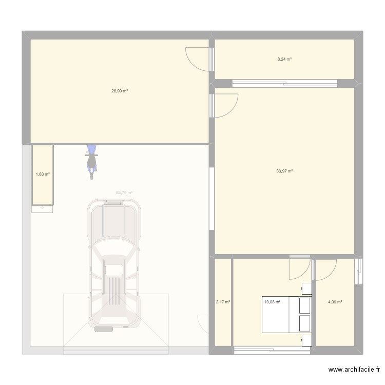 Bureau Hangar. Plan de 12 pièces et 228 m2