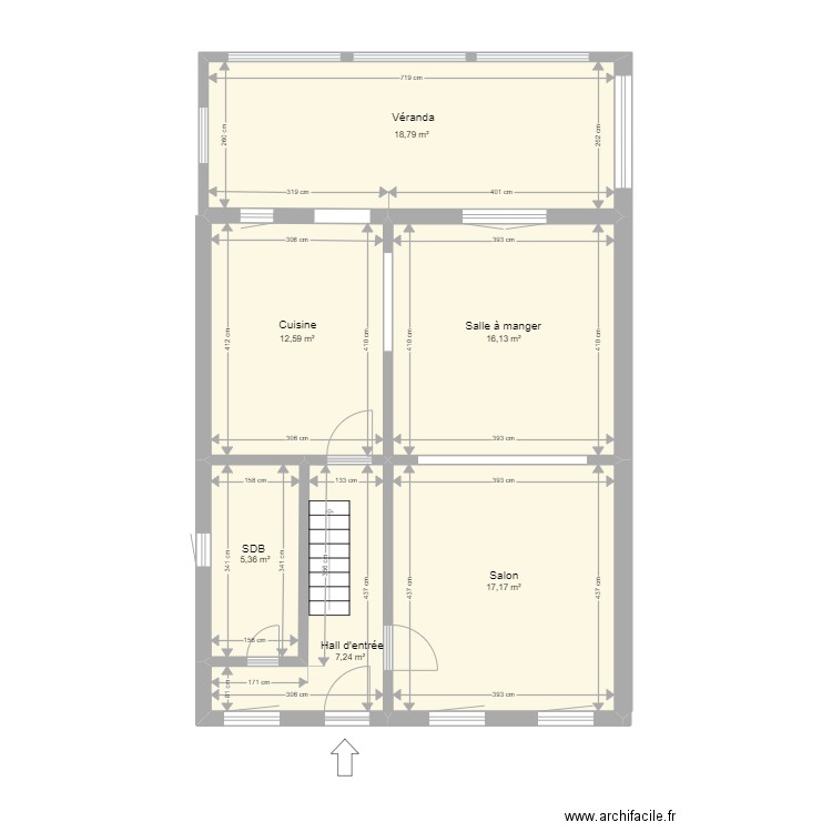 allies 67 rez. Plan de 6 pièces et 77 m2