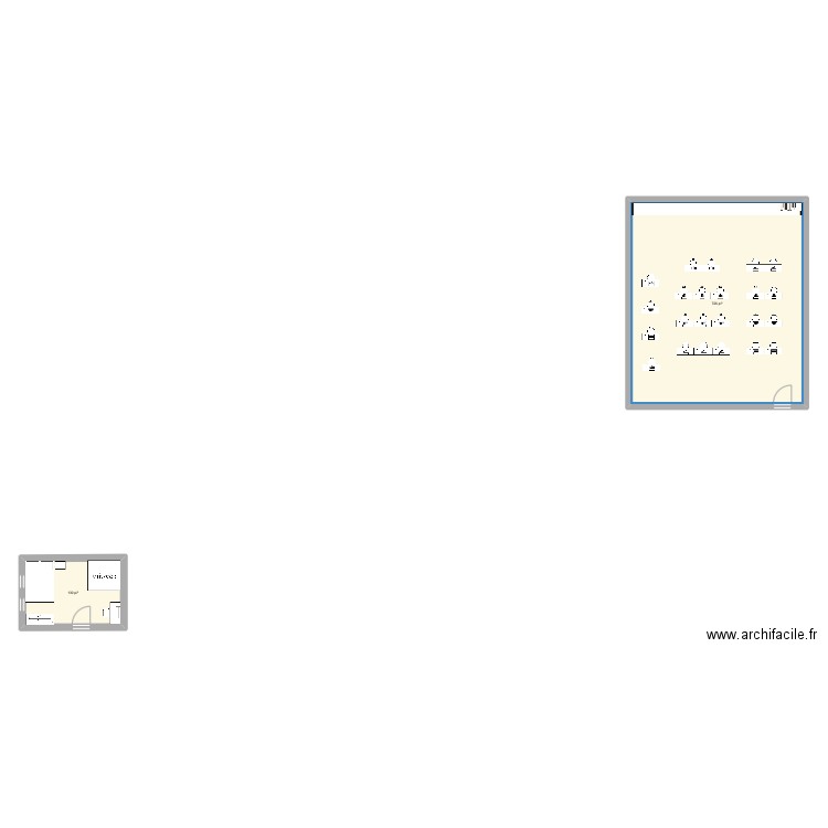 Math 9e. Plan de 2 pièces et 80 m2