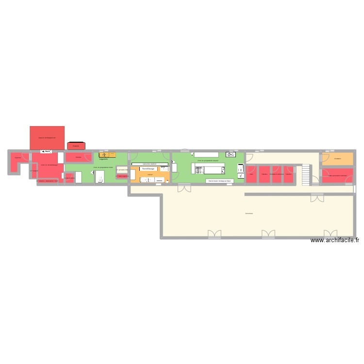 Plan cuisine Regina coeli . Plan de 19 pièces et 229 m2