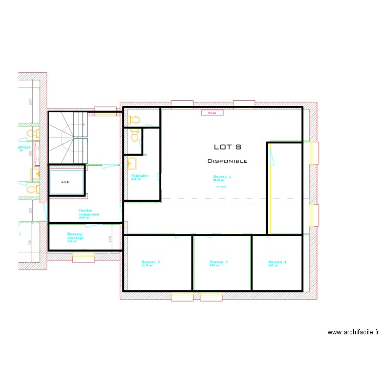 226-croquis 118 m² 3eme. Plan de 11 pièces et 126 m2