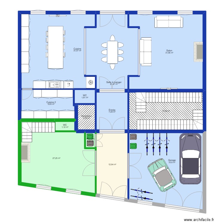 CB PRO RDC. Plan de 13 pièces et 200 m2