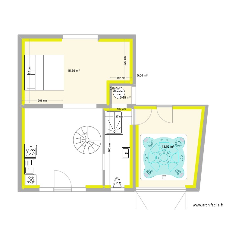 spa 2 abysse. Plan de 9 pièces et 66 m2