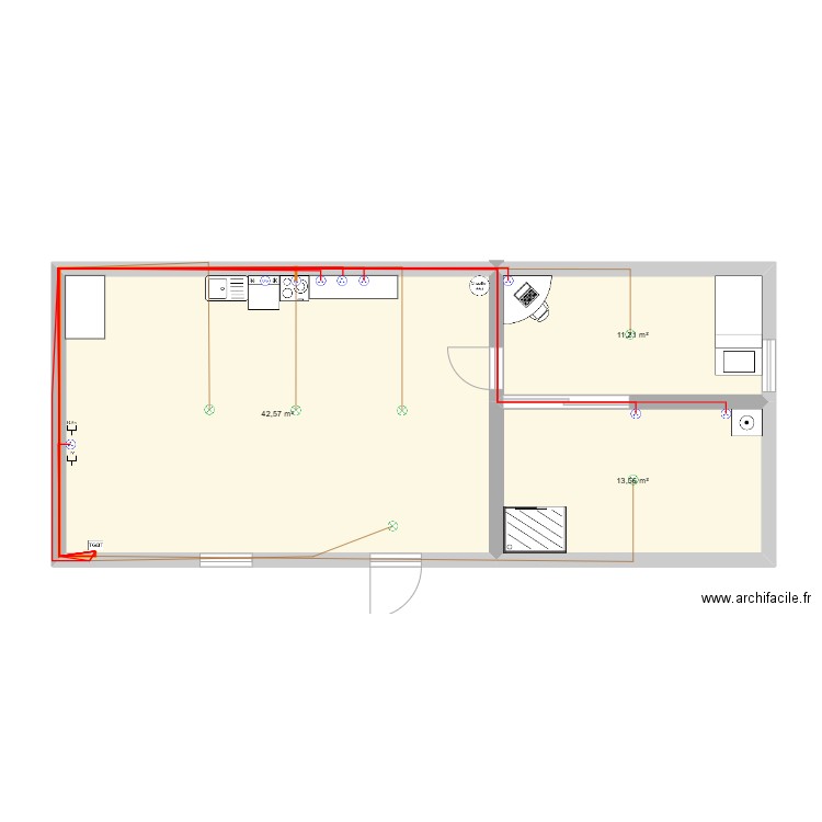 Plans de maison apartement 2. Plan de 3 pièces et 67 m2