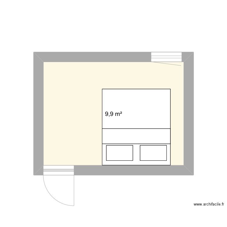 Chambre. Plan de 1 pièce et 10 m2