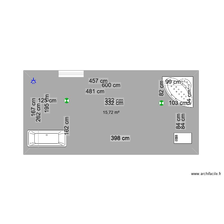 Essai. Plan de 1 pièce et 16 m2