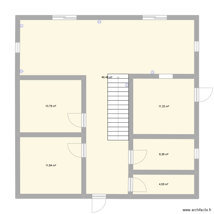 maison. Plan de 6 pièces et 93 m2