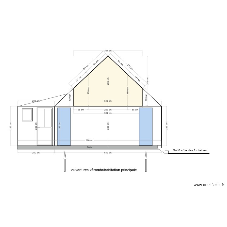 PC3_plans en coupe_pignon nord. Plan de 0 pièce et 0 m2