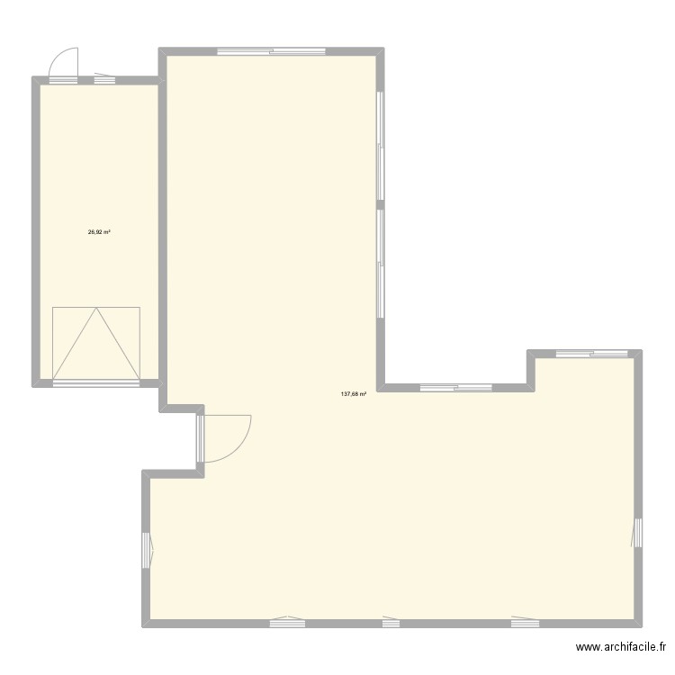 maison. Plan de 2 pièces et 165 m2