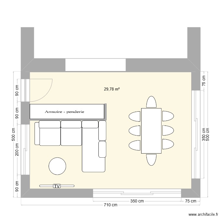 EXTENSION MAISON. Plan de 1 pièce et 30 m2