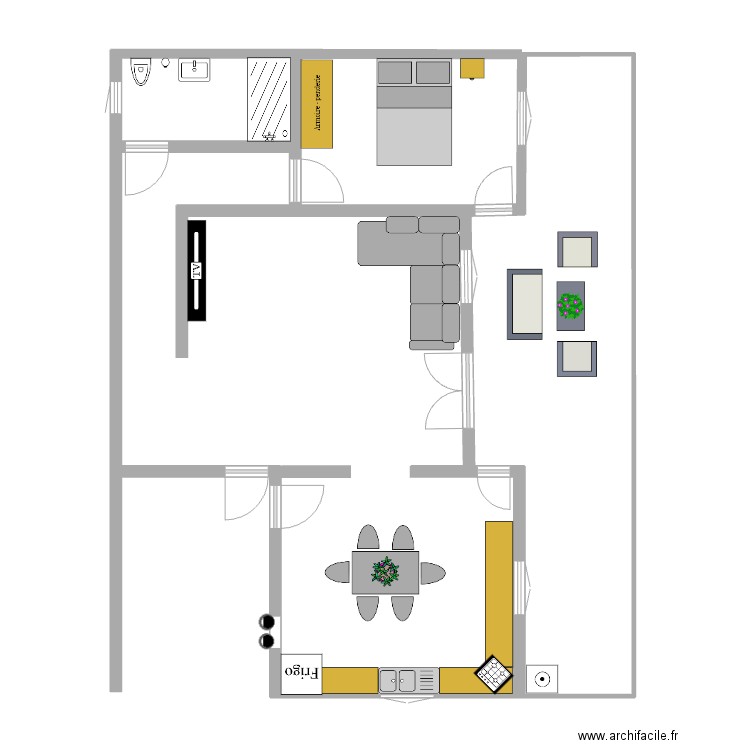 Maison uij. Plan de 5 pièces et 84 m2