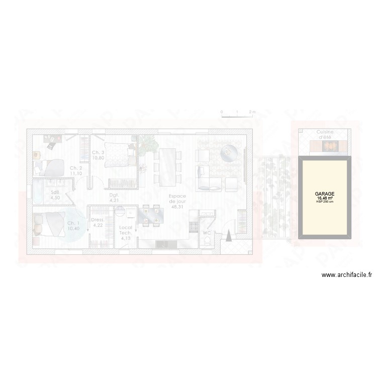 test002. Plan de 1 pièce et 16 m2