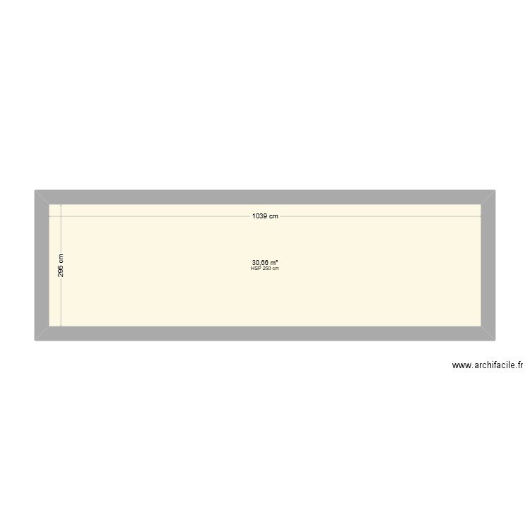 grange. Plan de 1 pièce et 31 m2