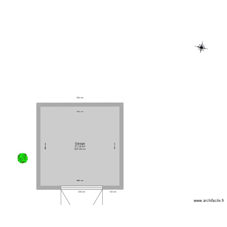 garage 20m2 . Plan de 1 pièce et 21 m2