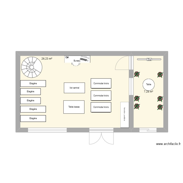 adoc. Plan de 2 pièces et 34 m2