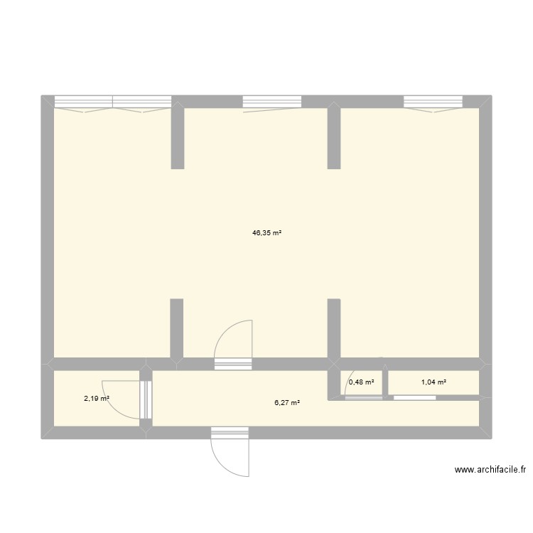 Bellevue II Tour 10. Plan de 5 pièces et 56 m2