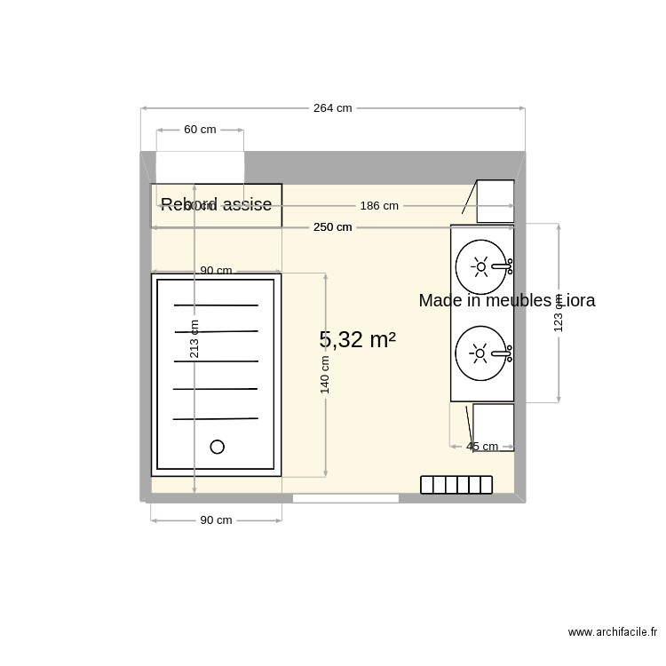 Salle de bain. Plan de 0 pièce et 0 m2