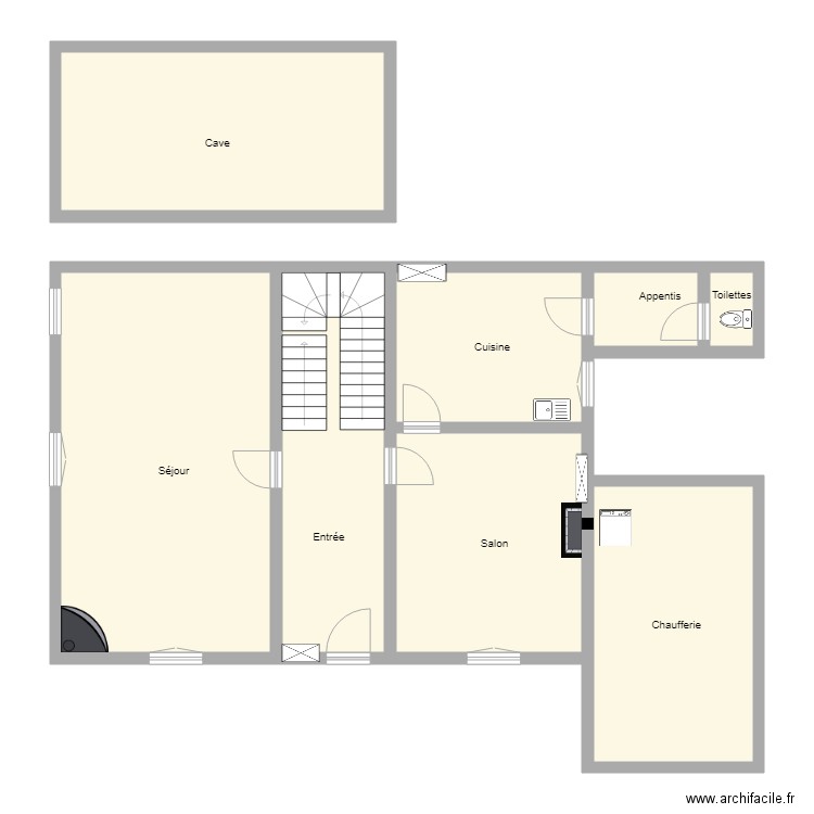 Consorts PLAZE RDC. Plan de 8 pièces et 134 m2