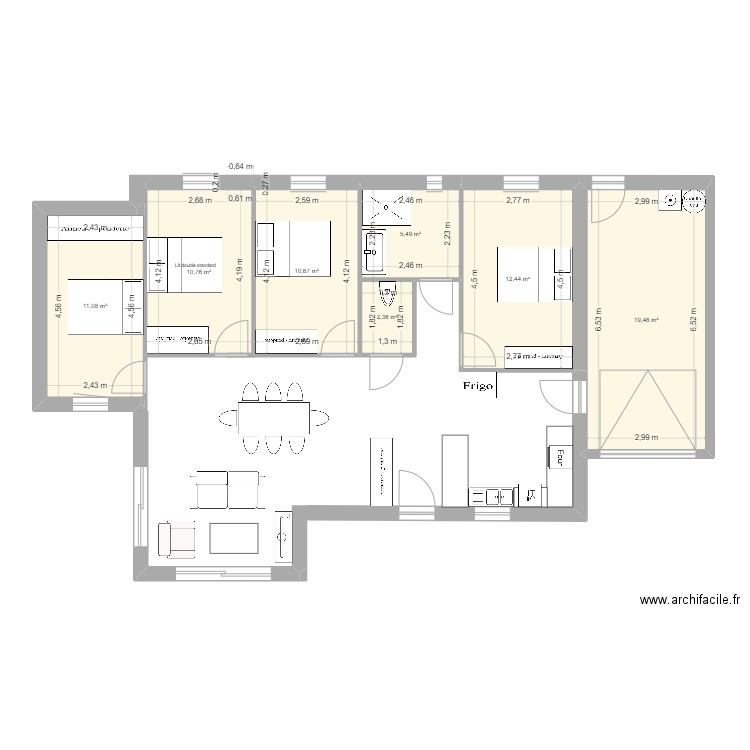 VARY ET DESSERTAINE 2. Plan de 7 pièces et 72 m2