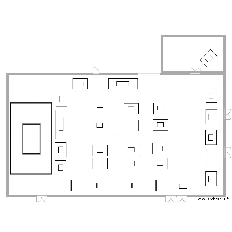 Plan soirée Tremplin. Plan de 2 pièces et 498 m2