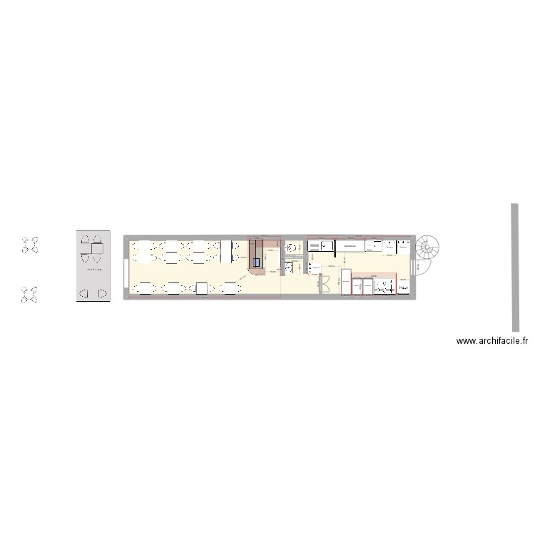 Restau Demi - Bar - v11. Plan de 1 pièce et 40 m2