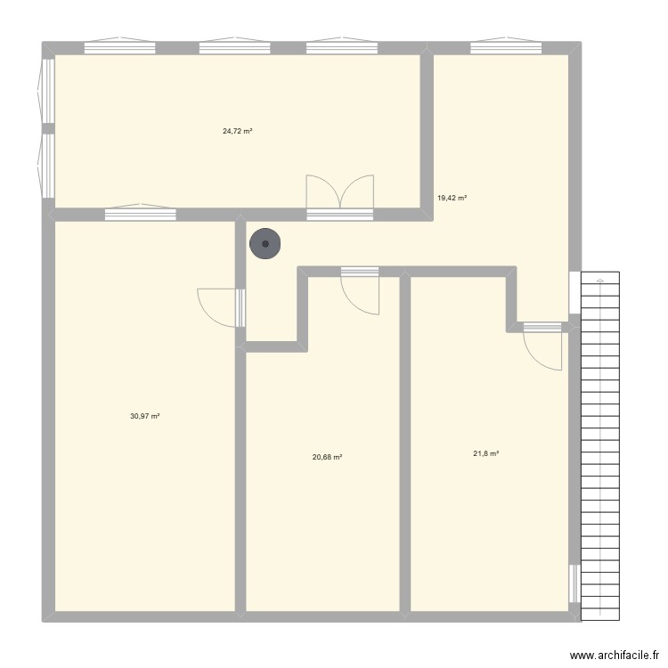 1er étage - Chaussée de Charleroi. Plan de 5 pièces et 118 m2