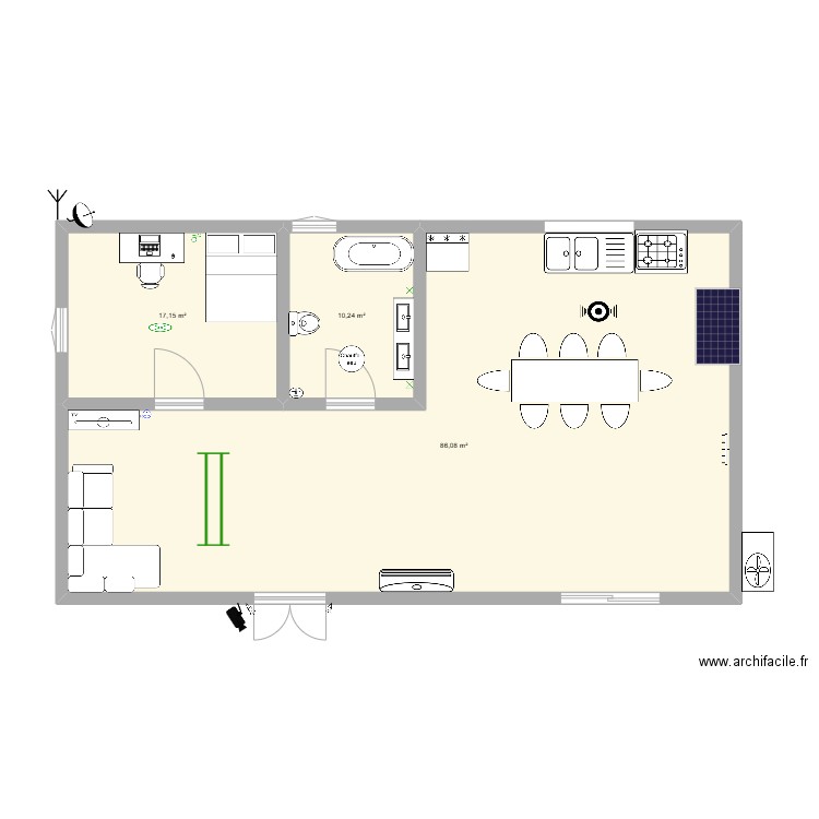 elenh. Plan de 3 pièces et 113 m2