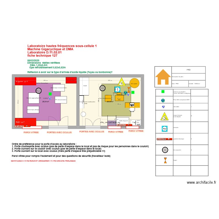 Fiche 127_ Labo hautes fréquences sous cellule 1 V2025-02-12. Plan de 2 pièces et 52 m2